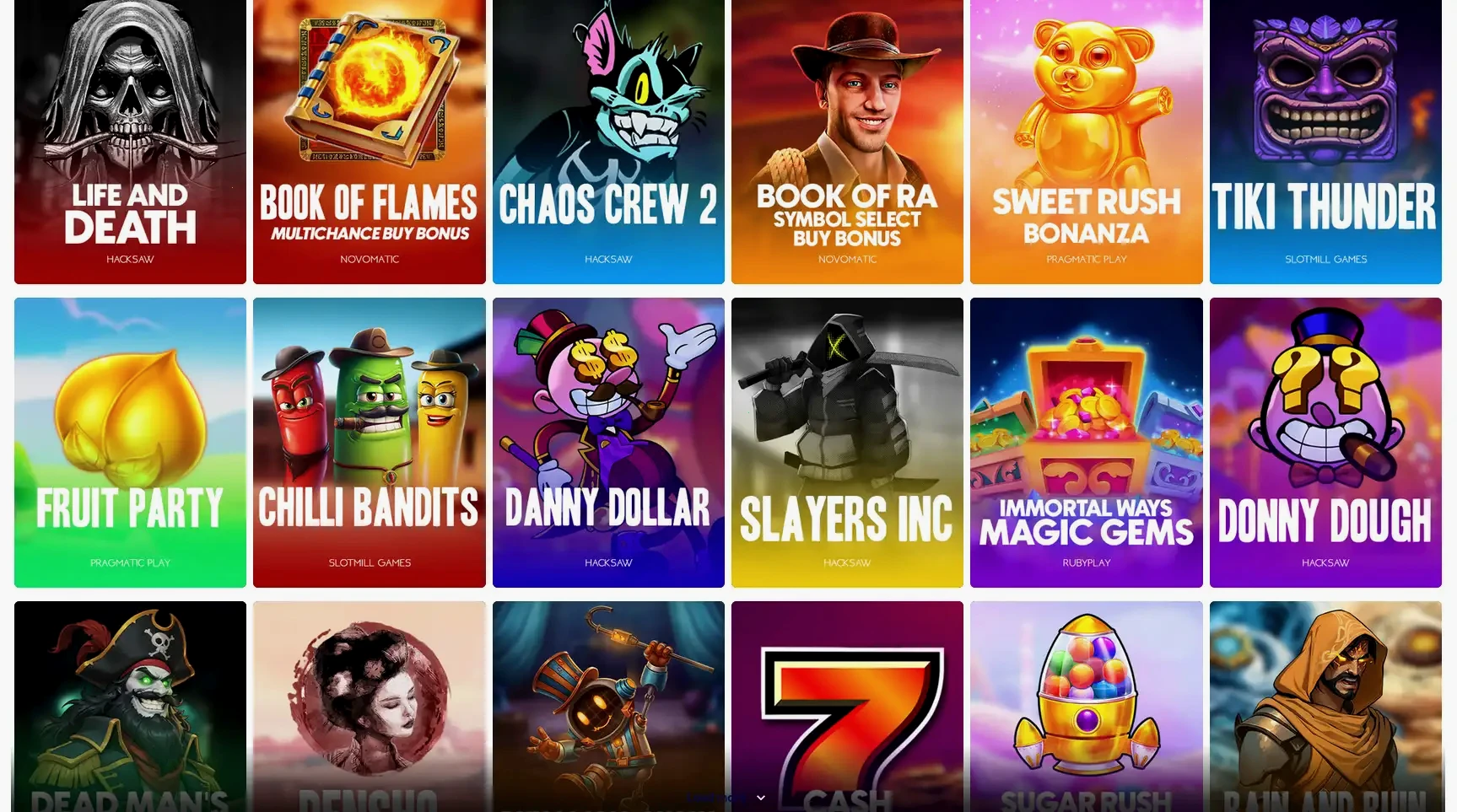 Oshi Casino Spielübersicht